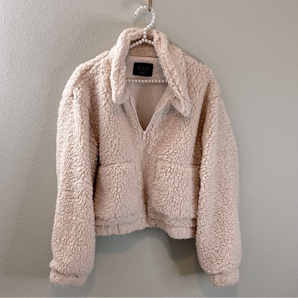 Jackets & Blazers - Cream Teddy Jacket